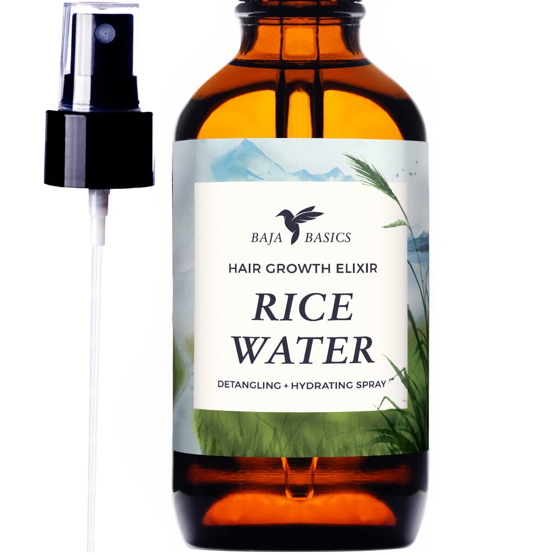 Rice Water For Hair Growth by , Thickness, Strength, Shine – Natural Leave-in Conditioner for Scalp, Dry Split End Moisturizer – Mist Spray for Curly, Straight, Thick, Thin Hair 4oz